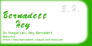bernadett hey business card